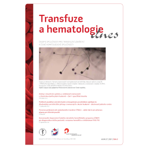 Transfuze a hematologie dnes