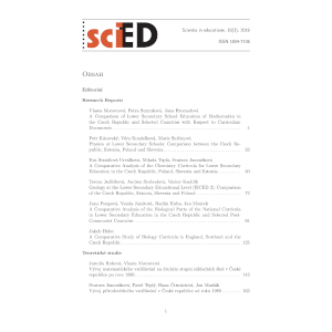 Comparison of Lower Secondary School Education of Mathematics in the Czech Republic and Selected Countries with Respect to Curriculum Documents